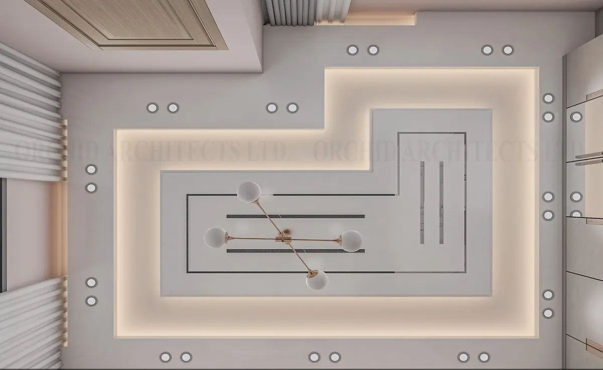 Layered False Ceiling Design by Orchid Architects